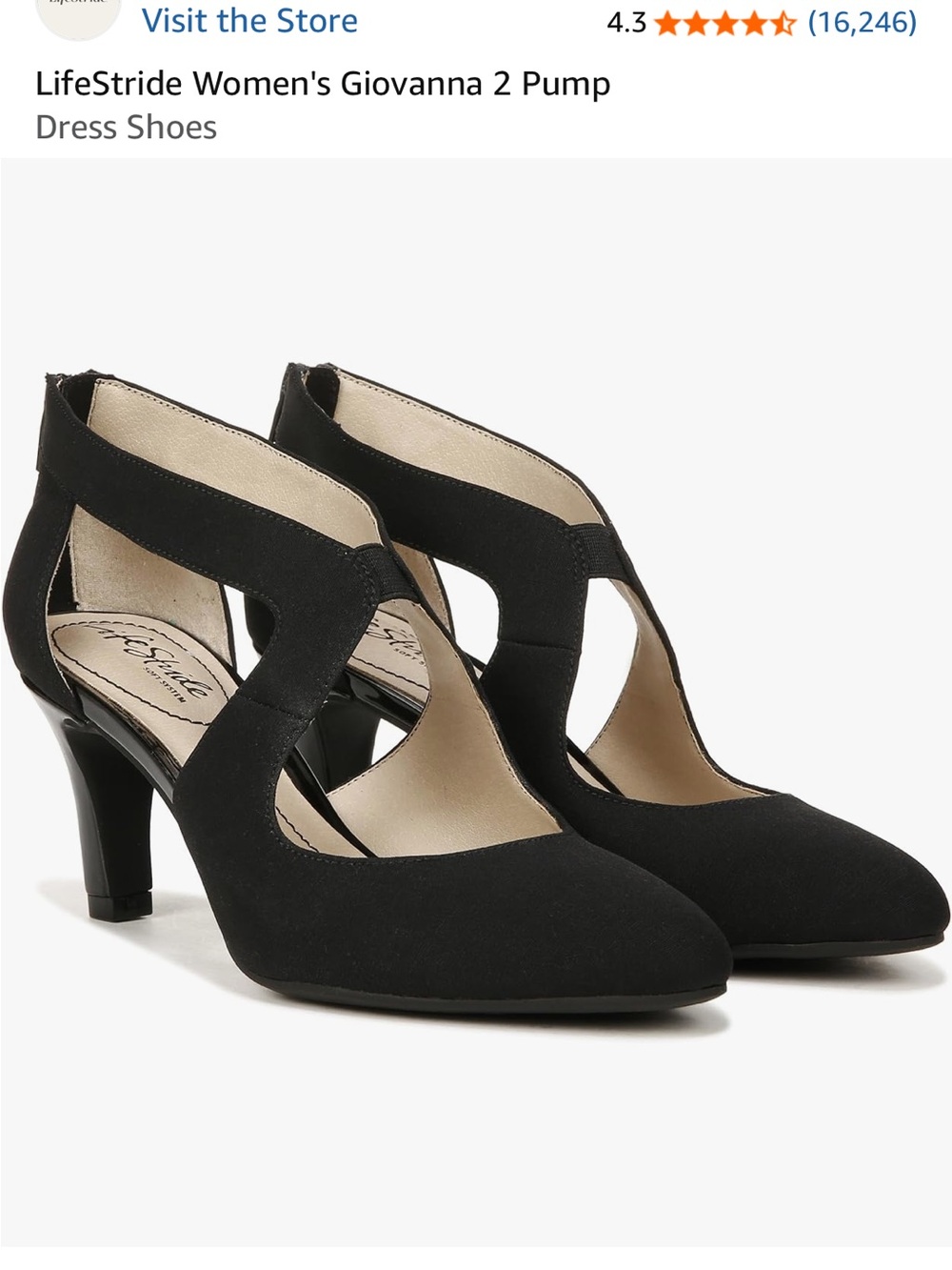 Life Stride Women's Black Cutout Dress Pumps
